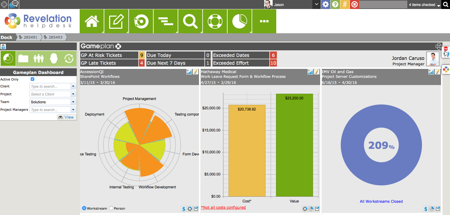 Product Features gameplan Dashboard