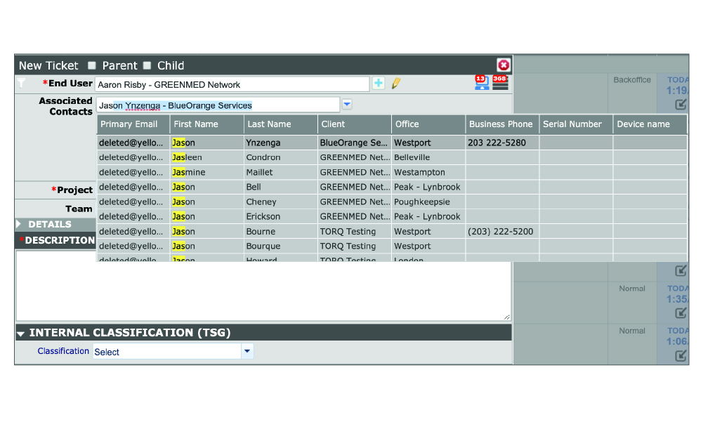 Product Features Associated Contacts