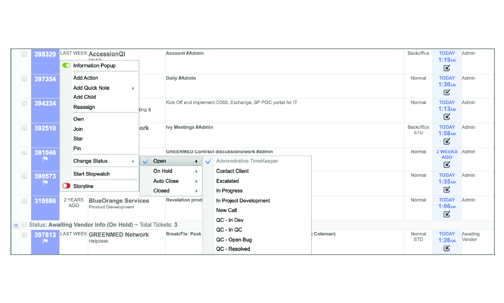Product Features Customizable Ticket Status